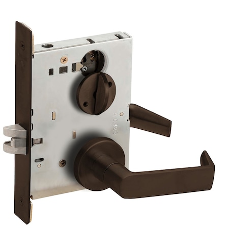 Schlage Grade 1 Bed Bathroom Privacy Mortise Lock, 06 Lever, A Rose, Dark Oxidized Satin Bronze Oil Rubbed F L9040 06A 613